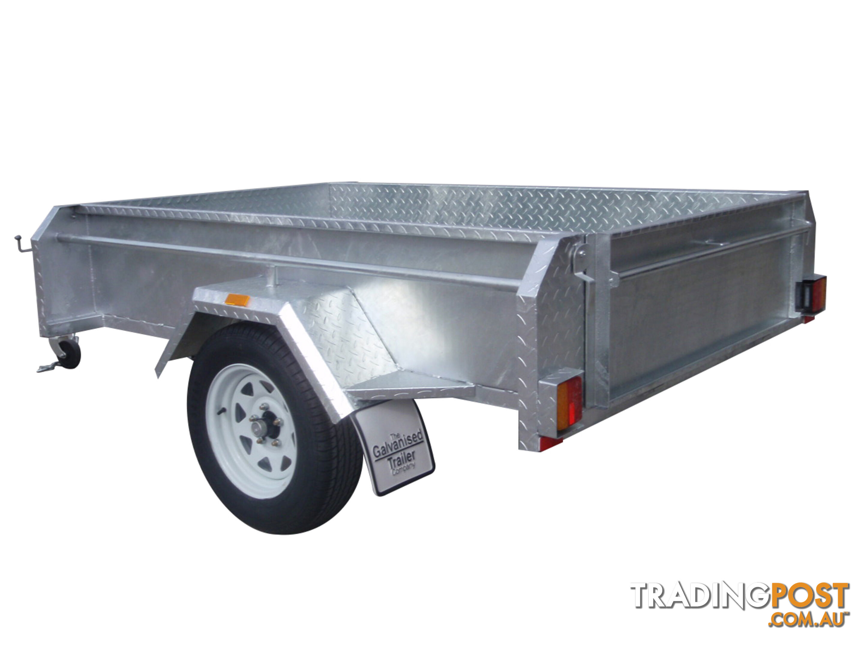 7x4 Single Axle Heavy Duty Galvanised With Full Checker Plate Design & Deep 410mm Sides