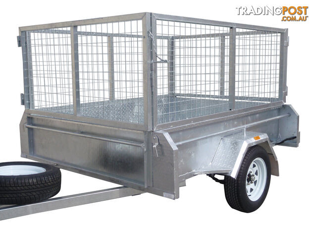 7X5 Single Axle Galvanised Heavy Duty With 800mm Removable Mesh Cage Including Front & Rear Gates - photo 5 of 8