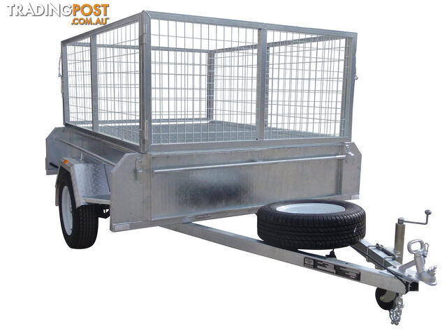 7X5 Single Axle Galvanised Heavy Duty With 800mm Removable Mesh Cage Including Front & Rear Gates - photo 4 of 8