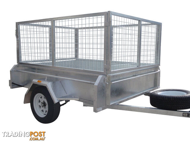7X5 Single Axle Galvanised Heavy Duty With 800mm Removable Mesh Cage Including Front & Rear Gates - photo 3 of 8