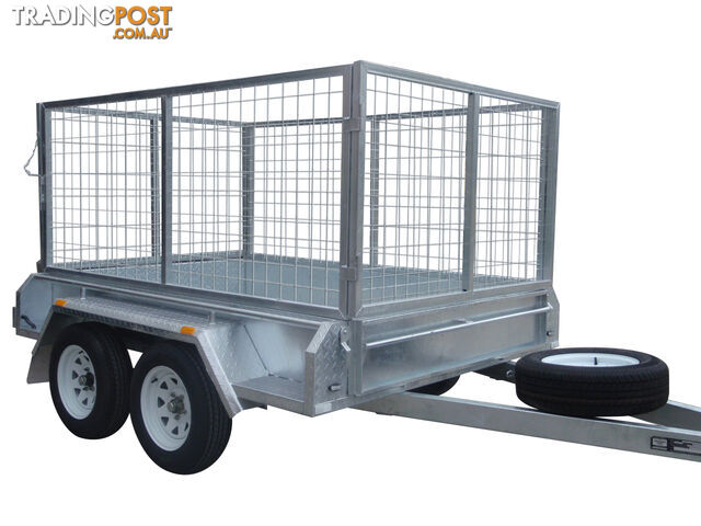 8x5 Tandem Heavy Duty Galvanised With 300mm Checker Plate Sides & 1000mm Removable Mesh Cage Including Front & Rear Gates - photo 3 of 9