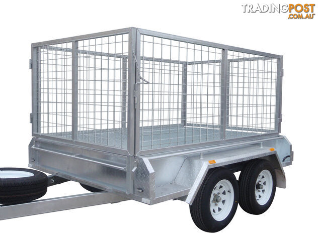 8x5 Tandem Heavy Duty Galvanised With 300mm Checker Plate Sides & 1000mm Removable Mesh Cage Including Front & Rear Gates - photo 5 of 9