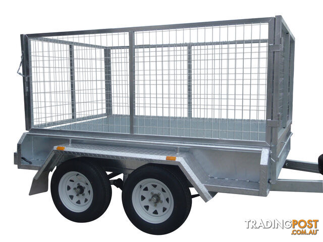 8x5 Tandem Heavy Duty Galvanised With 300mm Checker Plate Sides & 1000mm Removable Mesh Cage Including Front & Rear Gates - photo 2 of 9