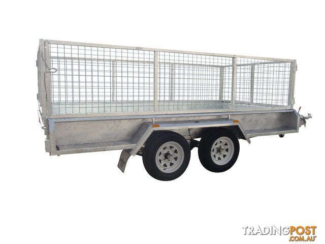 12x6 Tandem Heavy Duty Galvanised With 300mm Checker Plate Sides & 1000mm Removable Mesh Cage Including Front & Rear Gates
