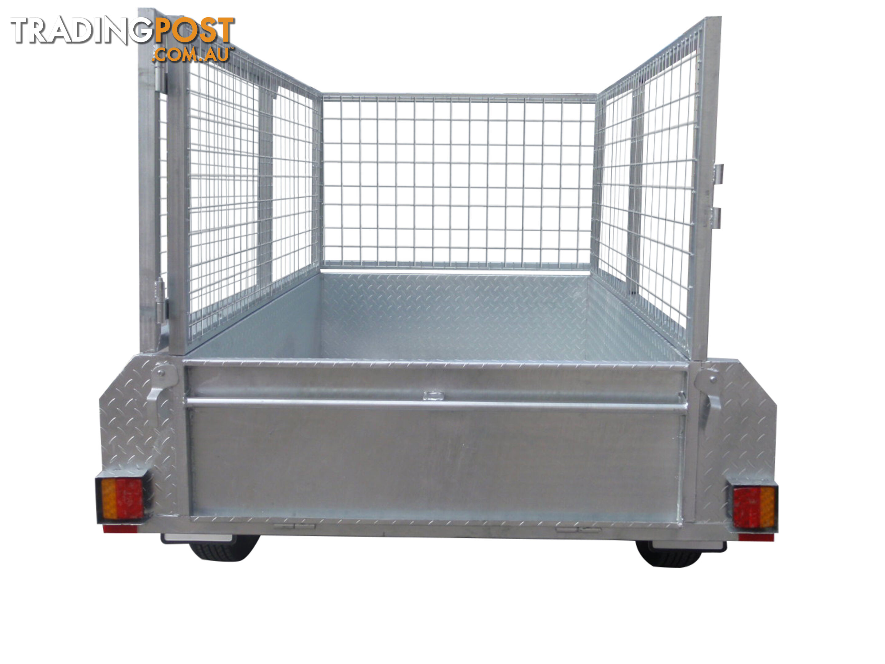 7X4 Single Axle Heavy Duty Galvanised With 800mm Removable Mesh Cage Including Front & Rear Gates