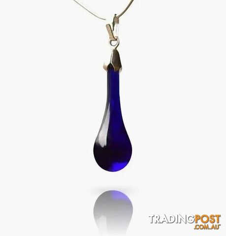 Handcrafted Bristol Blue Glass Teardrop Pendant