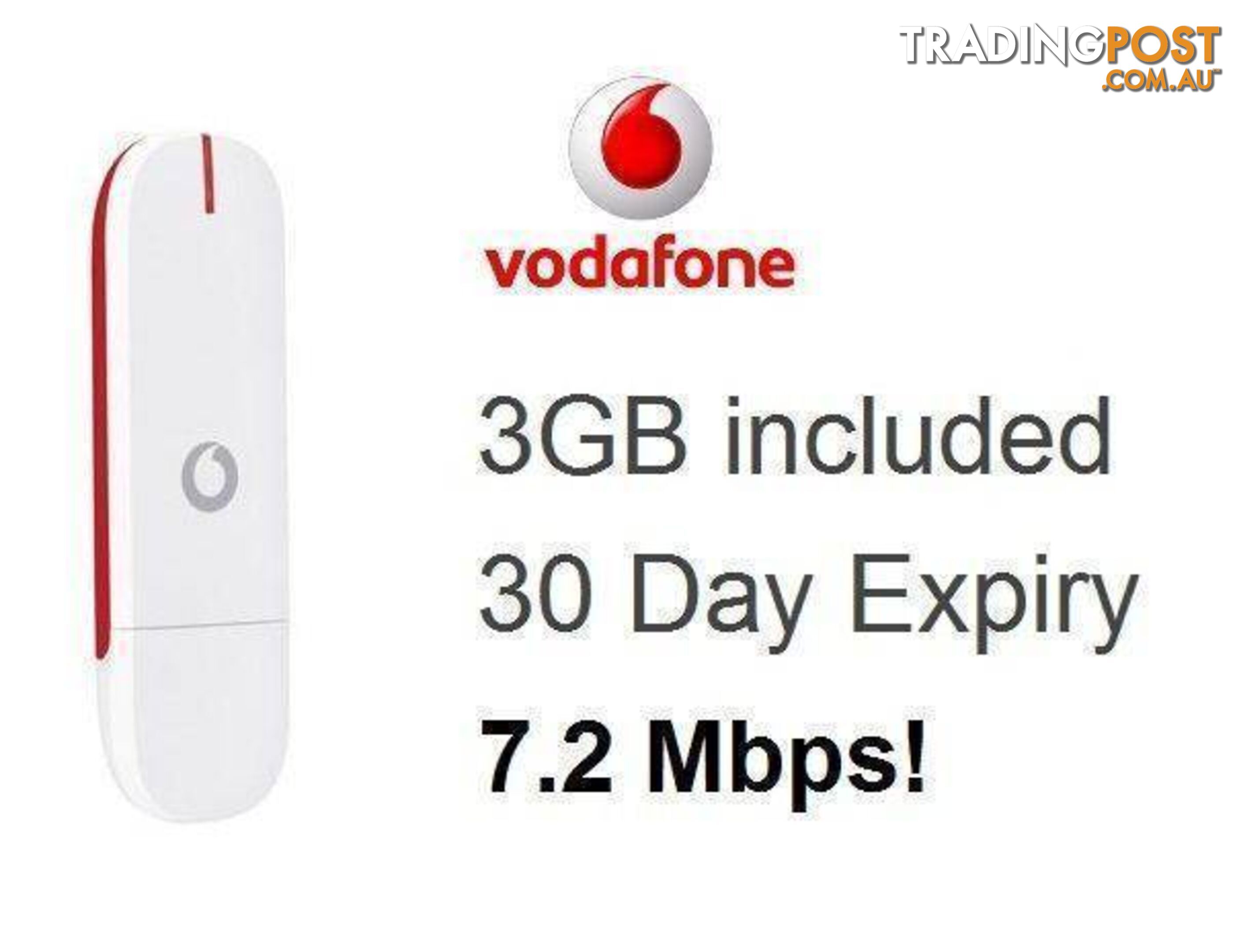 NEW Vodafone usb 3g modem COMES WITH SIM CARD AND 3GB OF DATA INC