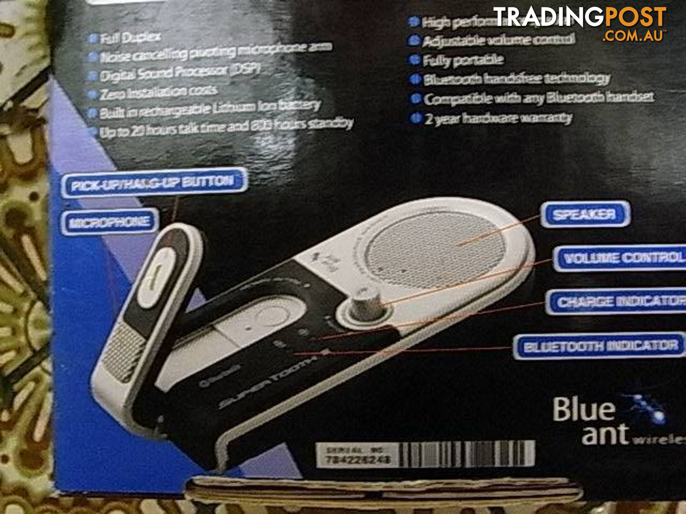 NEW BLUEANT WIRELESS SUPERTOOTH II BLUETOOTH PORTABLE HANDSFREE