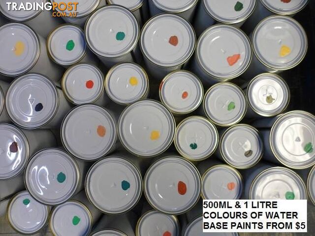 1 LITRE COLOURED PAINTS WATER BASED PASTELS TO DARK COLOURS