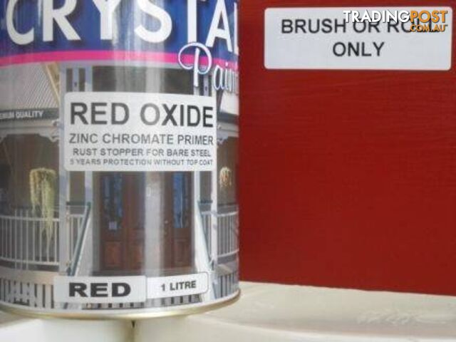 STEEL RED OXIDE 1 LITRE ZINC PRIMER BRUSH & ROLL ONLY STOP RUST