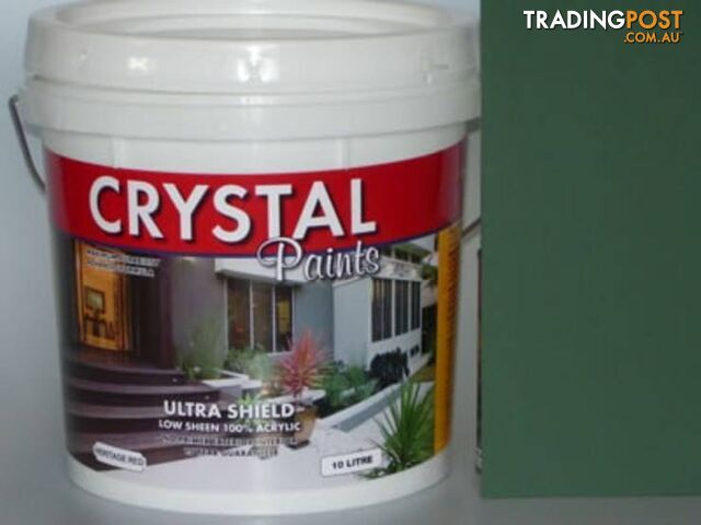 HERITAGE GREEN 10 LITRE PAINT ACRYLIC ULTRA SHIELD LOW SHEEN