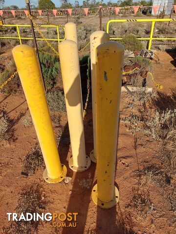 Yellow safety bollards