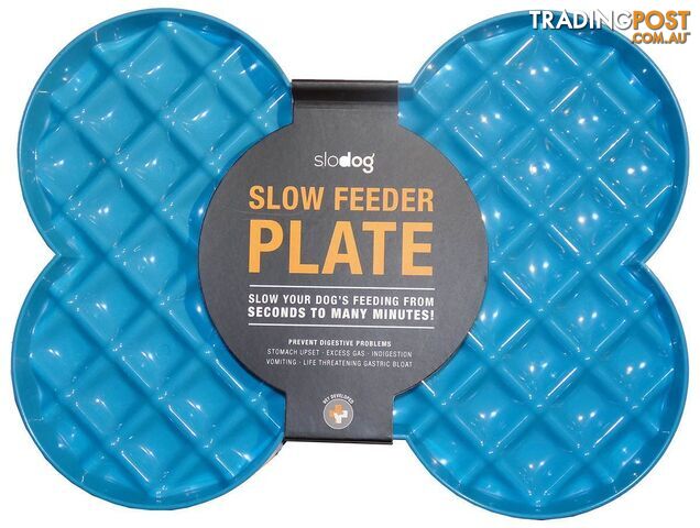 SloDog No Gulp Slow Feeder Plate - Blue - SDPBC