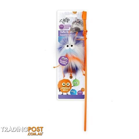 All For Paws Furry Ball Fluffer Wand Orange - AFP2806