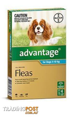 Advantage for Dogs 4kg - 10kg (Aqua) - 4 Pack - 1890210