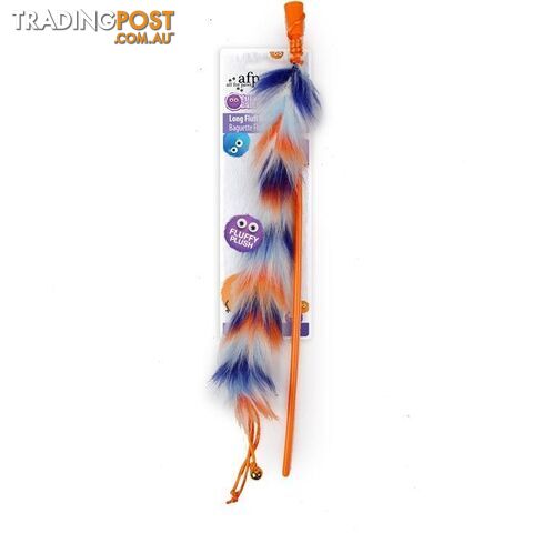 All For Paws Furry Ball Long Fluff Wand Orange - AFP2809