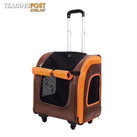 Ibiyaya Liso Backpack Parallel Transport Pet Trolley - Orange/Brown - FC1705-BR