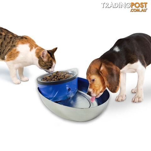 Pioneer Combined Pet Drinking Fountain & Food Bowl - 1.8 Litres - 6033