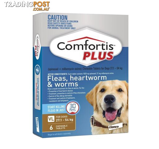 Comfortis Plus for Dogs - 6 Pack - 27.1 to 54kg (Brown) - 2278508