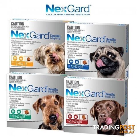 Nexgard Chew for Dog's - 4.1-10kg (Blue) - 6 Pack - 2158240