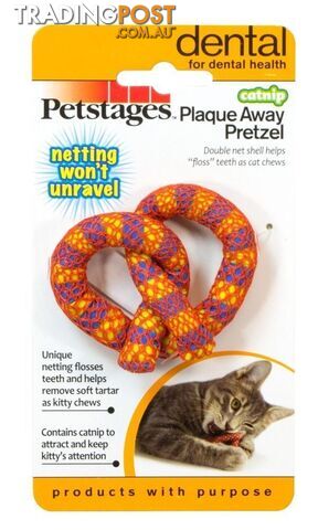 Petstages Catnip Plaque Away Pretzel - PS333