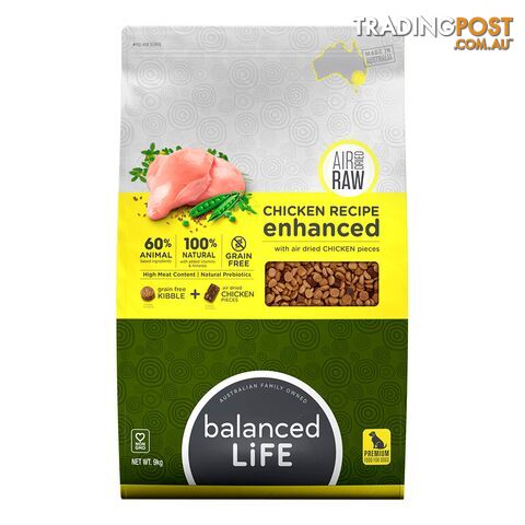 Balanced Life Enhanced Chicken Air Dried Dog Food 9kg - BLEC9