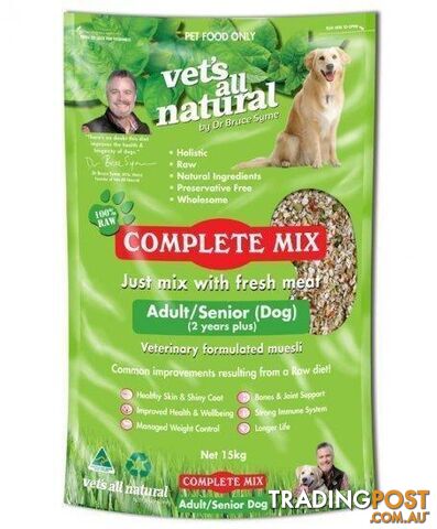 Vets All Natural Complete Mix Adult/Senior - 15kg - DVCMA15R