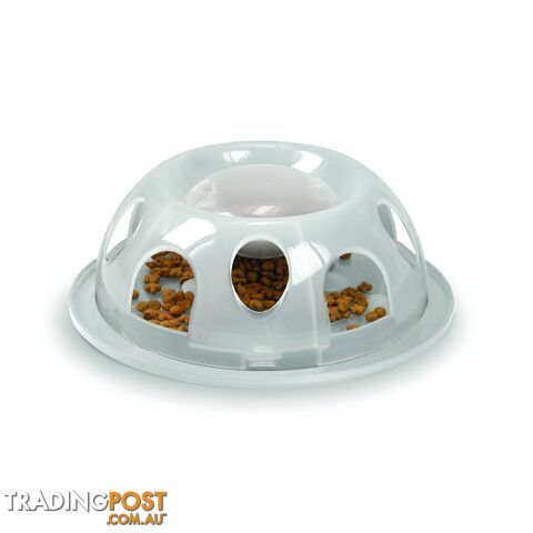 Smartcat Tiger Diner Interactive Slow Cat Bowl - Natural - 2002N-plastic