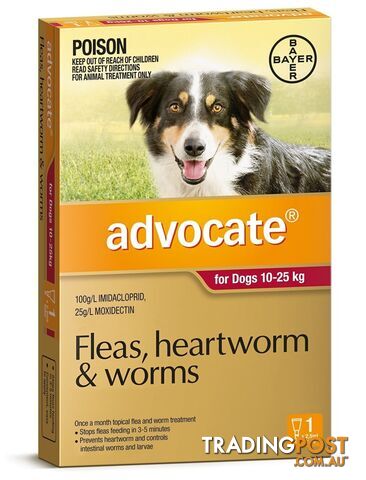 Advocate for Dogs 10kg - 25kg (Red) - 1 Pack - 2205860