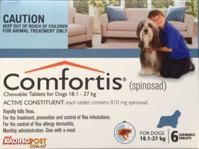 Comfortis for Dogs - 6 Pack - 18.1 to 27kg (Blue) - 1890623