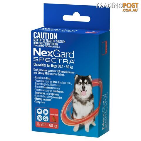 Nexgard Spectra For Dog's - 30.1-60Kg (Red) - 6 Pack - 2307102