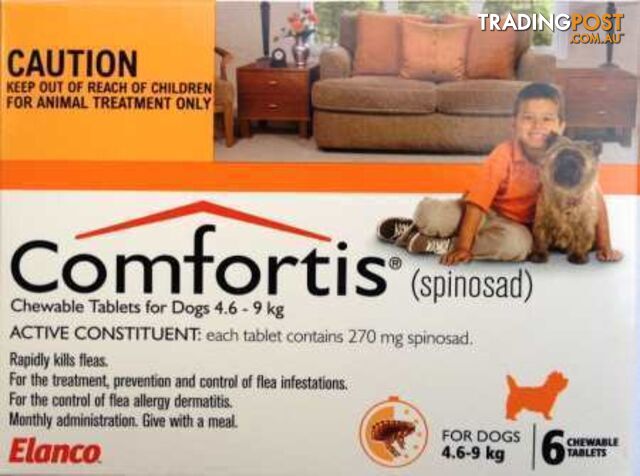 Comfortis for Dogs - 6 Pack - 4.6 to 9kg (Orange) - 1890607