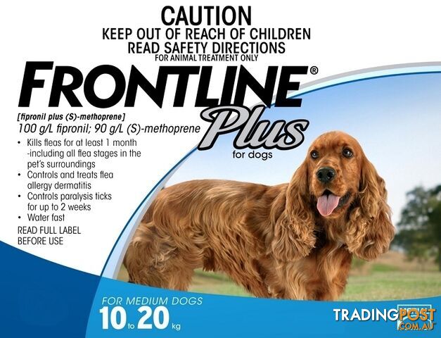 Frontline Plus for Dogs 10kg to 20kg (Blue) - 3 Pack - 1891360
