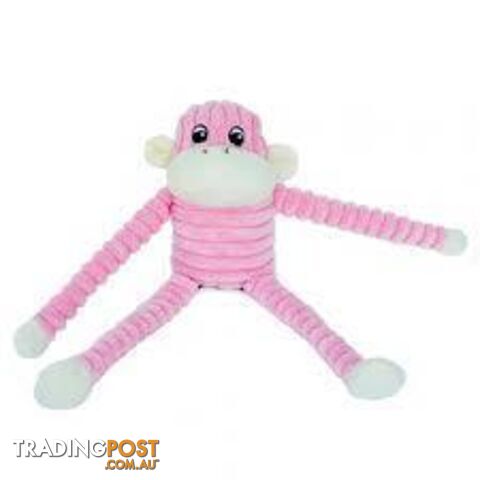 Zippy Paws Spencer the Crinkle Monkey - Pink - ZP048