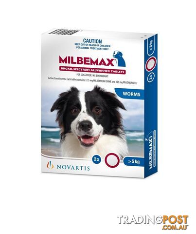 Milbemax for Dogs 5 to 25kg - 2 Pack - 1891124