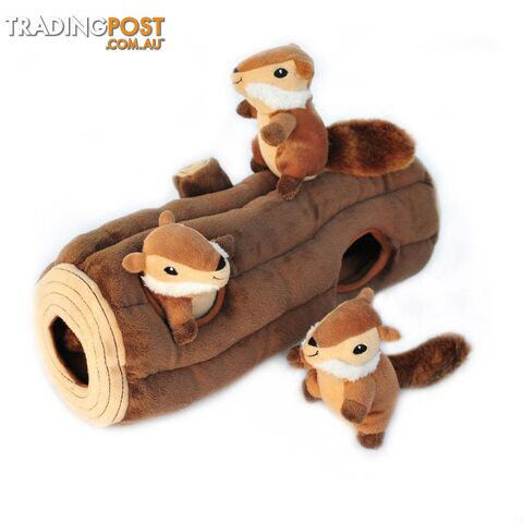 Zippy Paws Zippy Burrow - Log with 3 Chipmunks - ZP109