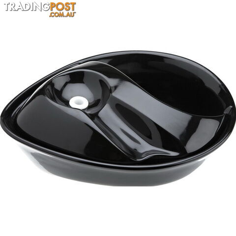 Pioneer Raindrop Ceramic Pet Drinking Fountain - 1.7 litres (Black) - 6022