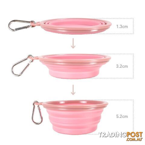 Ibiyaya Quick Bite Collapsible Travel Pet Bowl - Pink - FP0021-P - photo 5 of 6