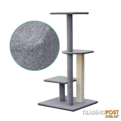 124cm Premium Deluxe Cat Scratching Tree - Grey - PET-CAT-CP001-GR - photo 5 of 6