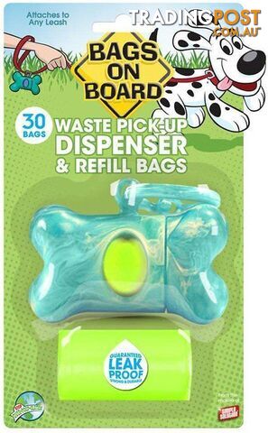 Bags on Board Bone Dispenser + 30 Bags Marble Turquoise - BOB40017