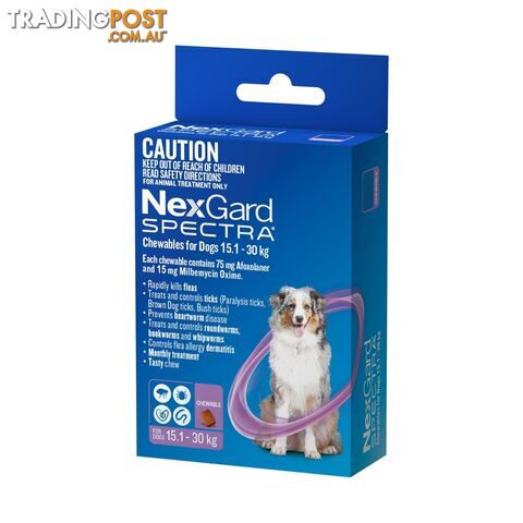 Nexgard Spectra For Dog's - 15.1-30Kg (Purple) - 3 Pack - 2307040
