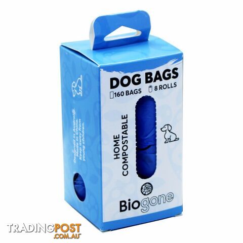 Biogone Biodegradable Dog Waste Bags - 160 Bags (8 Rolls) - BGDBx8-HC