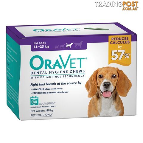 Oravet Dental Hygiene Chews - 28 Pack - 11kg to 23kg - 2249985