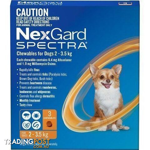 Nexgard Spectra For Dog's - 2-3.5Kg (Orange) - 6 Pack - 2307064 - photo 2 of 5