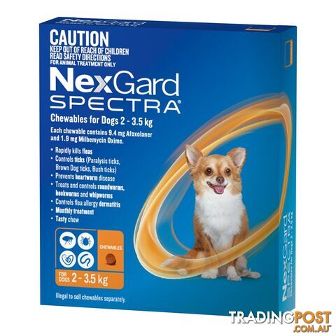 Nexgard Spectra For Dog's - 2-3.5Kg (Orange) - 6 Pack - 2307064