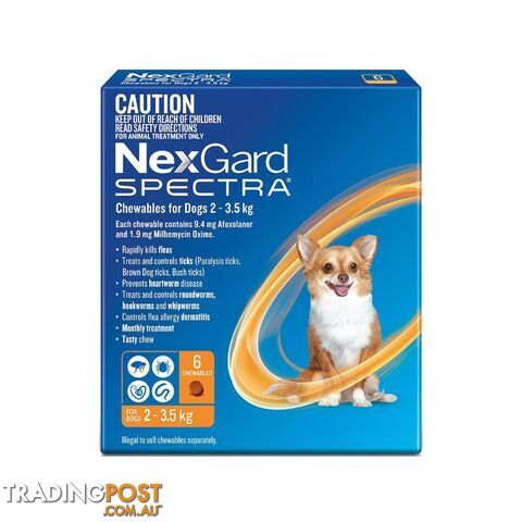 Nexgard Spectra For Dog's - 2-3.5Kg (Orange) - 6 Pack - 2307064 - photo 3 of 5