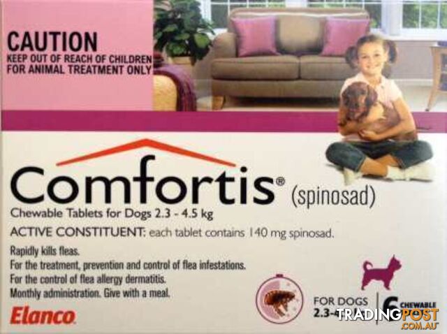 Comfortis for Dogs - 6 Pack - 2.3 to 4.5kg (Pink) - 1890594