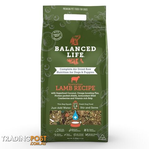 Balanced Life Lamb Air Dried Dog Food 1kg - BLLD1000