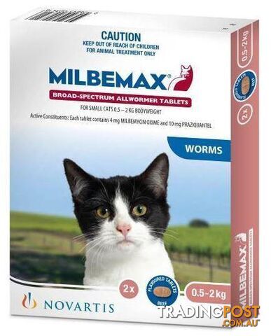 Milbemax for Cats 0.5kg to 2kg - 2 Pack - 1890877