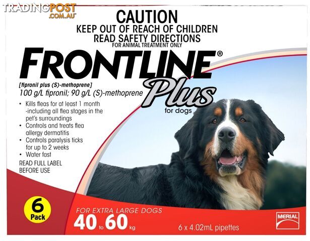 Frontline Plus for Dogs 40kg to 60kg (Red) - 6 Pack - 1891618